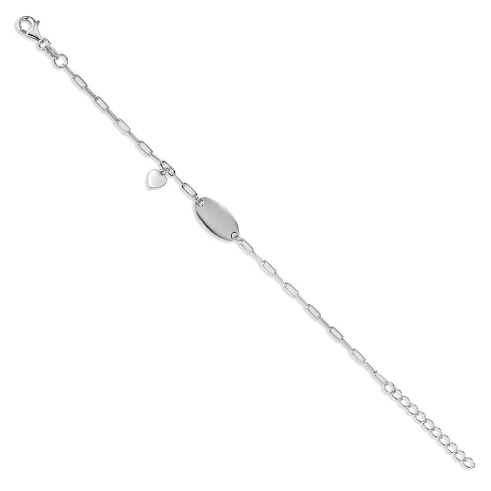 bransoletka z grawerem srebro rodowany Serce 14-17 cm
