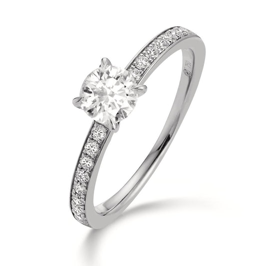 pierścionek zaręczynowy platyna 950 Diament biały, 0.47 ct, [Brillant], w-si, Diament biały, 0.01 ct, 19 kamienie, [Brillant], w-si
