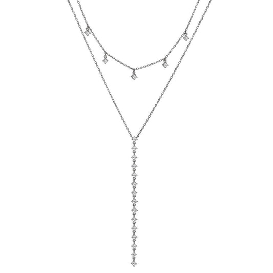 Naszyjnik srebro Cyrkonia rodowany 37-42 cm