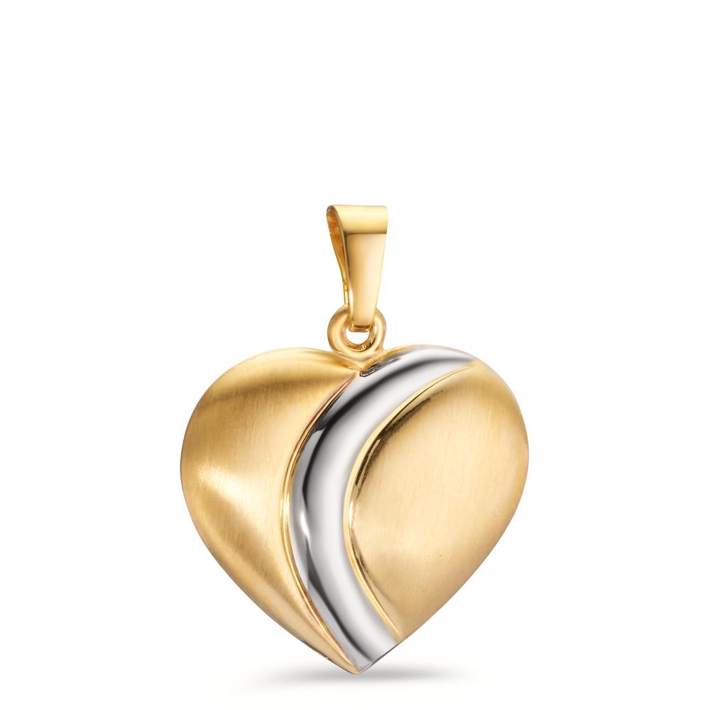 wisiorek złoto żółte 375/9 K dwubarwny Serce Ø17 mm