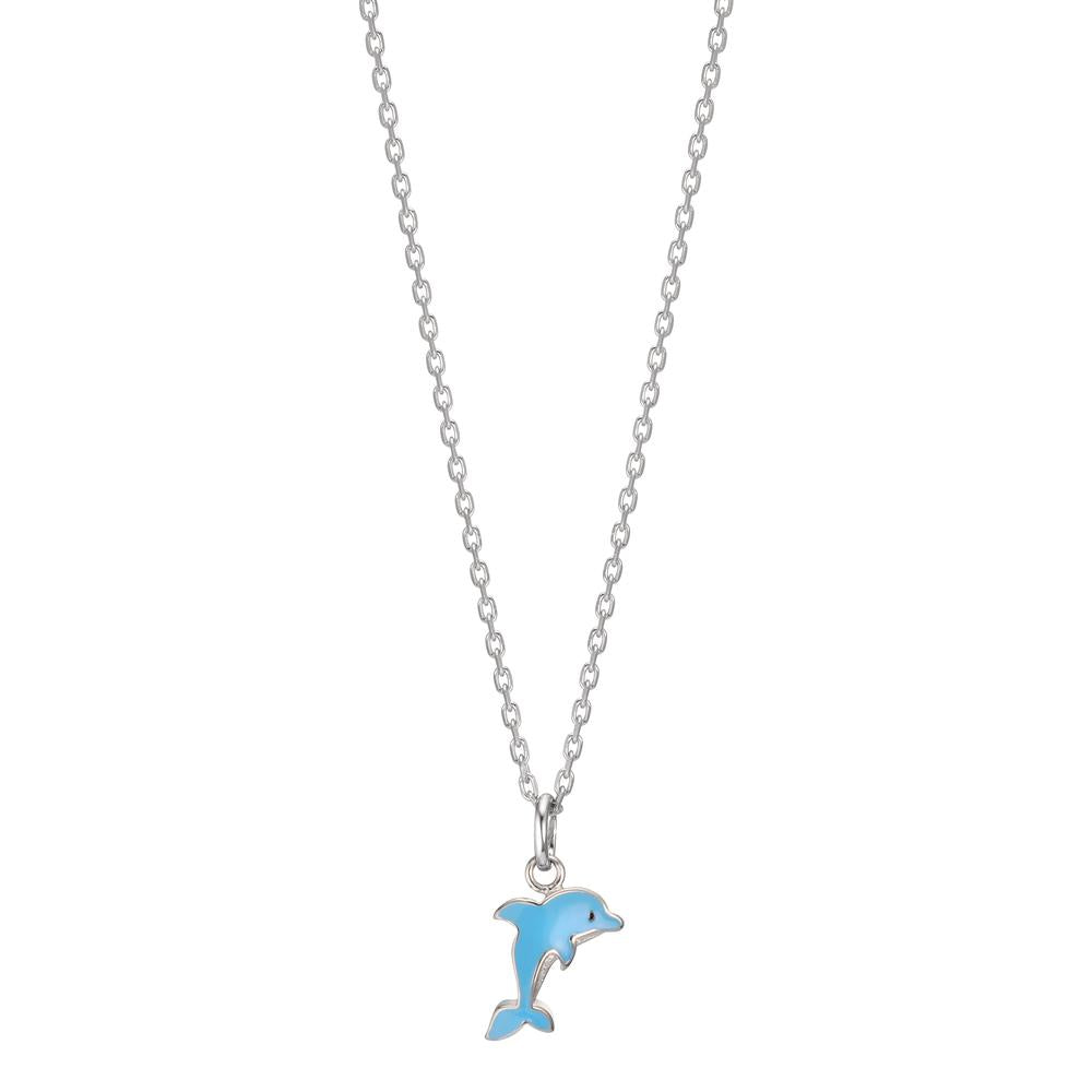 łańcuszek z wisiorkiem srebro rodowany delfin 36-38 cm