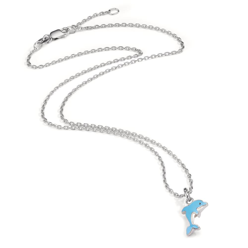 łańcuszek z wisiorkiem srebro rodowany delfin 36-38 cm