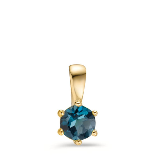 wisiorek złoto żółte 375/9 K Topaz London Blue Ø5.5 mm