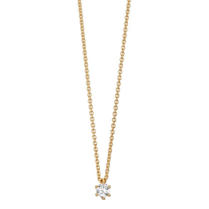 Naszyjnik złoto żółte 750/18 K Diament 0.15 ct, w-si 40-42 cm