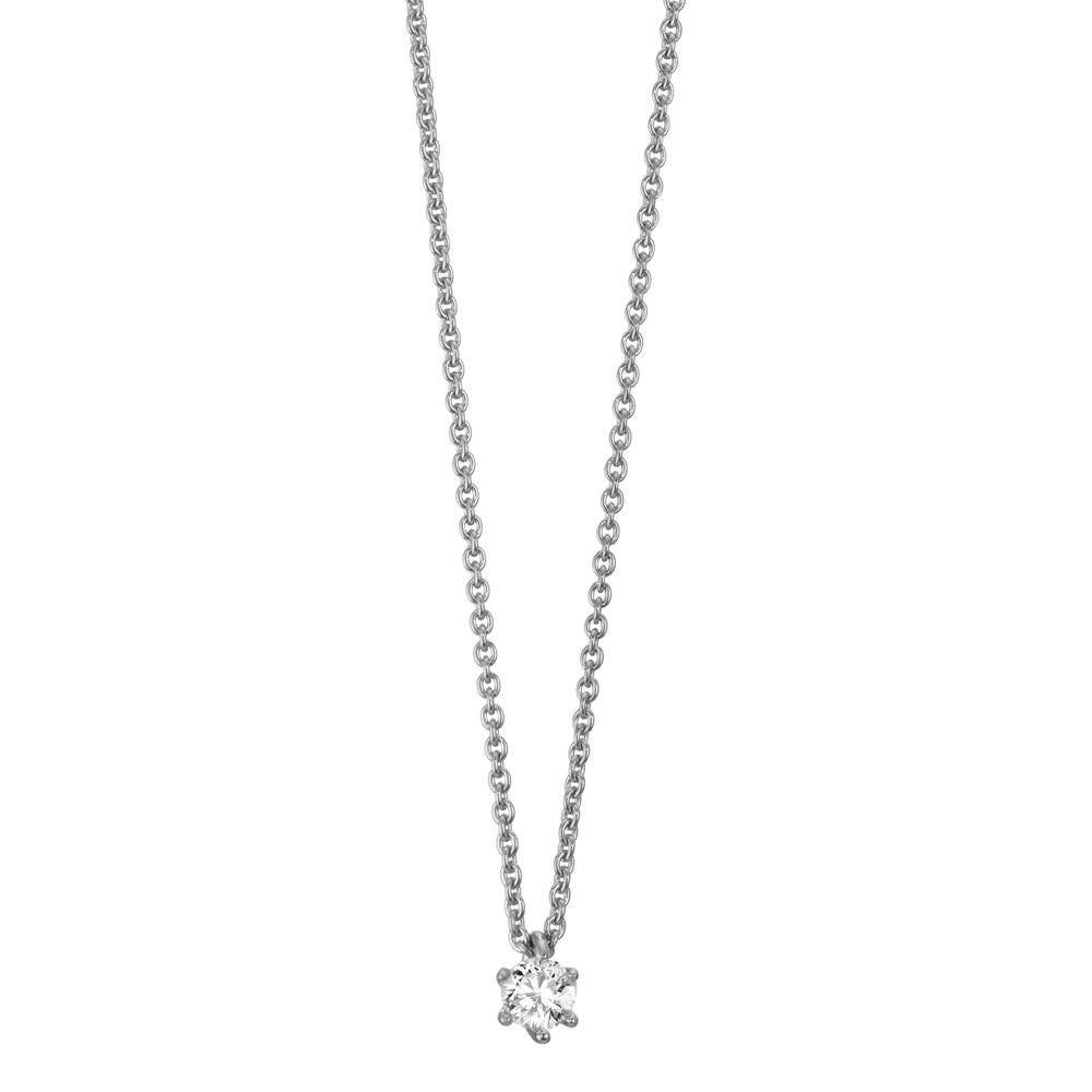 Naszyjnik złoto białe 750/18 K Diament 0.15 ct, w-si 40-42 cm