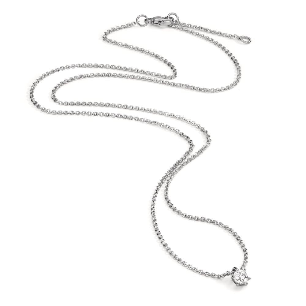 Naszyjnik złoto białe 750/18 K Diament 0.15 ct, w-si 40-42 cm