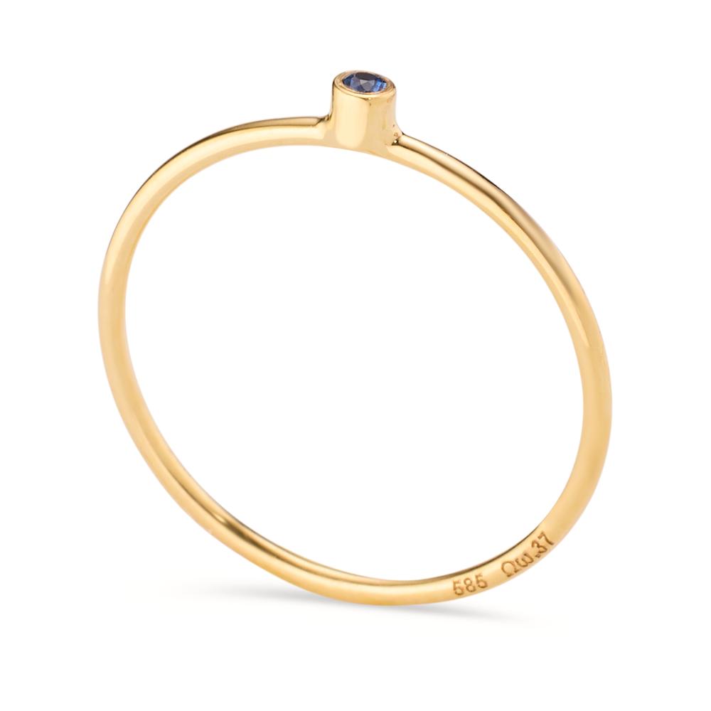 pierścionek zaręczynowy złoto żółte 585/14 K Szafir 0.14 ct