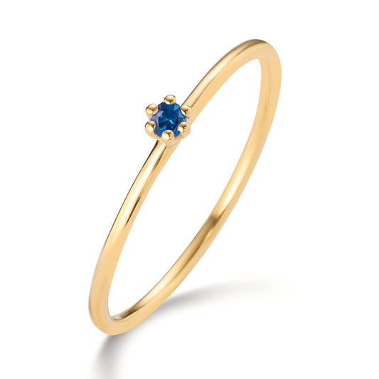 pierścionek zaręczynowy złoto żółte 585/14 K Szafir 0.04 ct