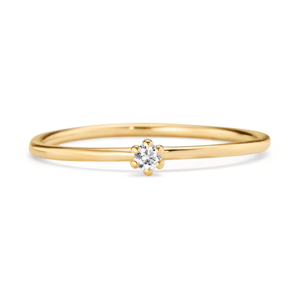 pierścionek zaręczynowy złoto żółte 585/14 K Diament 0.034 ct, w-si