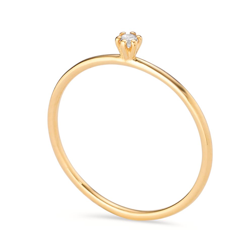 pierścionek zaręczynowy złoto żółte 585/14 K Diament 0.034 ct, w-si
