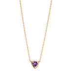 Naszyjnik złoto żółte 585/14 K Ametyst 0.11 ct 39-42 cm