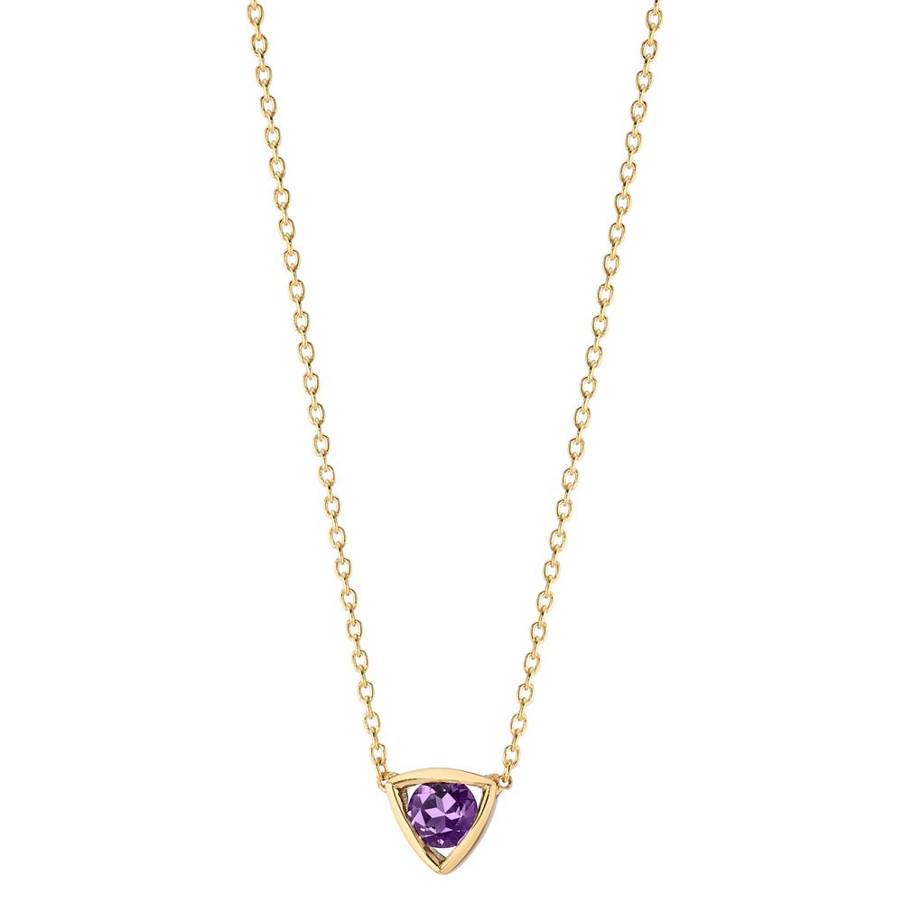 Naszyjnik złoto żółte 585/14 K Ametyst 0.11 ct 39-42 cm