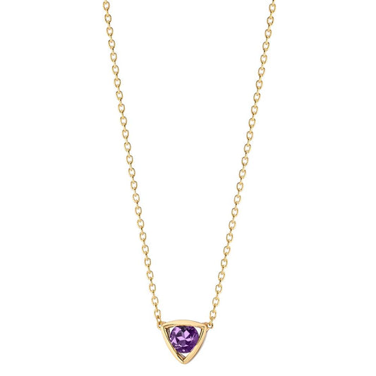 Naszyjnik złoto żółte 585/14 K Ametyst 0.11 ct 39-42 cm