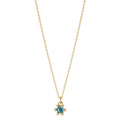 Naszyjnik złoto żółte 585/14 K Topaz London Blue 0.13 ct 39-42 cm