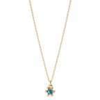 Naszyjnik złoto żółte 585/14 K Topaz London Blue 0.13 ct 39-42 cm