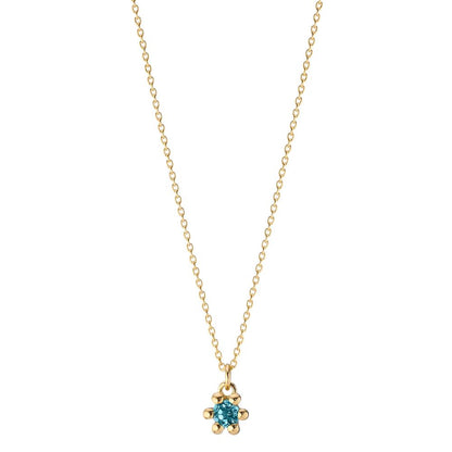 Naszyjnik złoto żółte 585/14 K Topaz London Blue 0.13 ct 39-42 cm