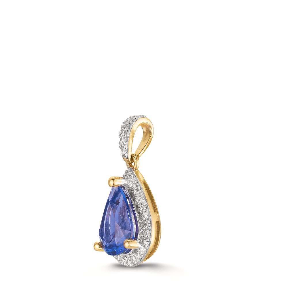 wisiorek złoto żółte 750/18 K Tanzanit 1.01 ct, Diament 0.12 ct, w-si