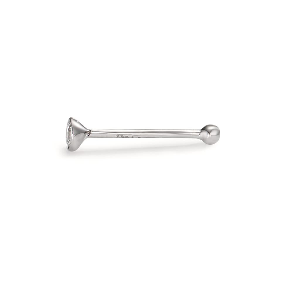 kolczyk w nosie złoto białe 750/18 K Diament 0.035 ct, w-si Ø2.5 mm
