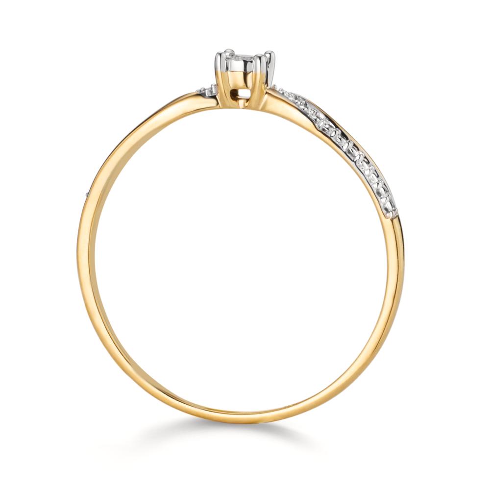 pierścionek zaręczynowy złoto żółte 750/18 K Diament 0.02 ct, w-si