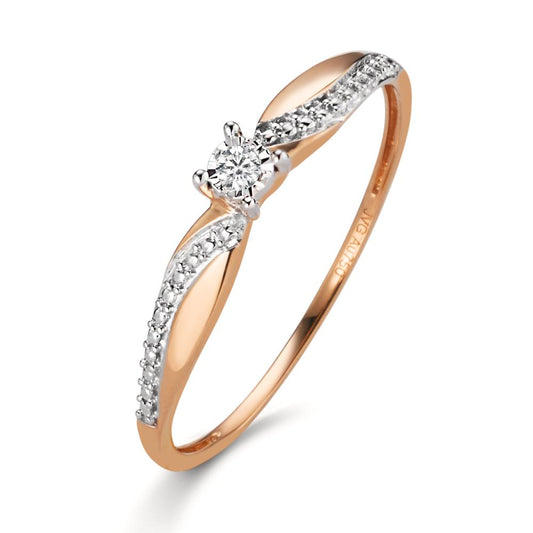 pierścionek zaręczynowy złoto różowe 750/18 K Diament 0.02 ct, w-si