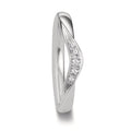 obrączka partnerska złoto białe 750/18 K Diament 0.045 ct, 5 kamienie, tw-vsi