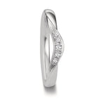 obrączka partnerska złoto białe 750/18 K Diament 0.045 ct, 5 kamienie, tw-vsi
