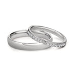 obrączka partnerska złoto białe 750/18 K Diament 0.226 ct, 18 kamienie, tw-vsi