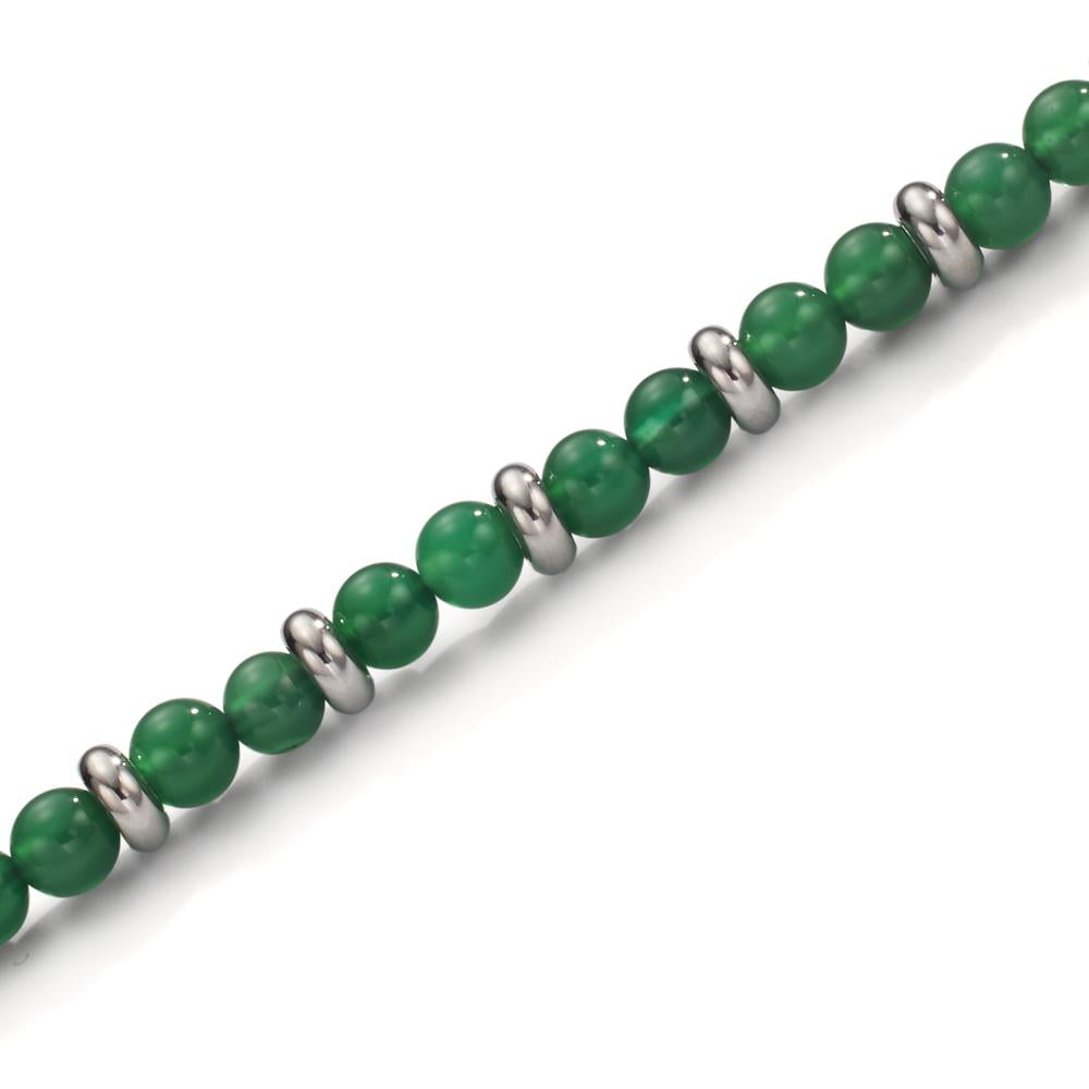 bransoletka stal nierdzewna Agat zielony 20-23.5 cm Ø4.5 mm