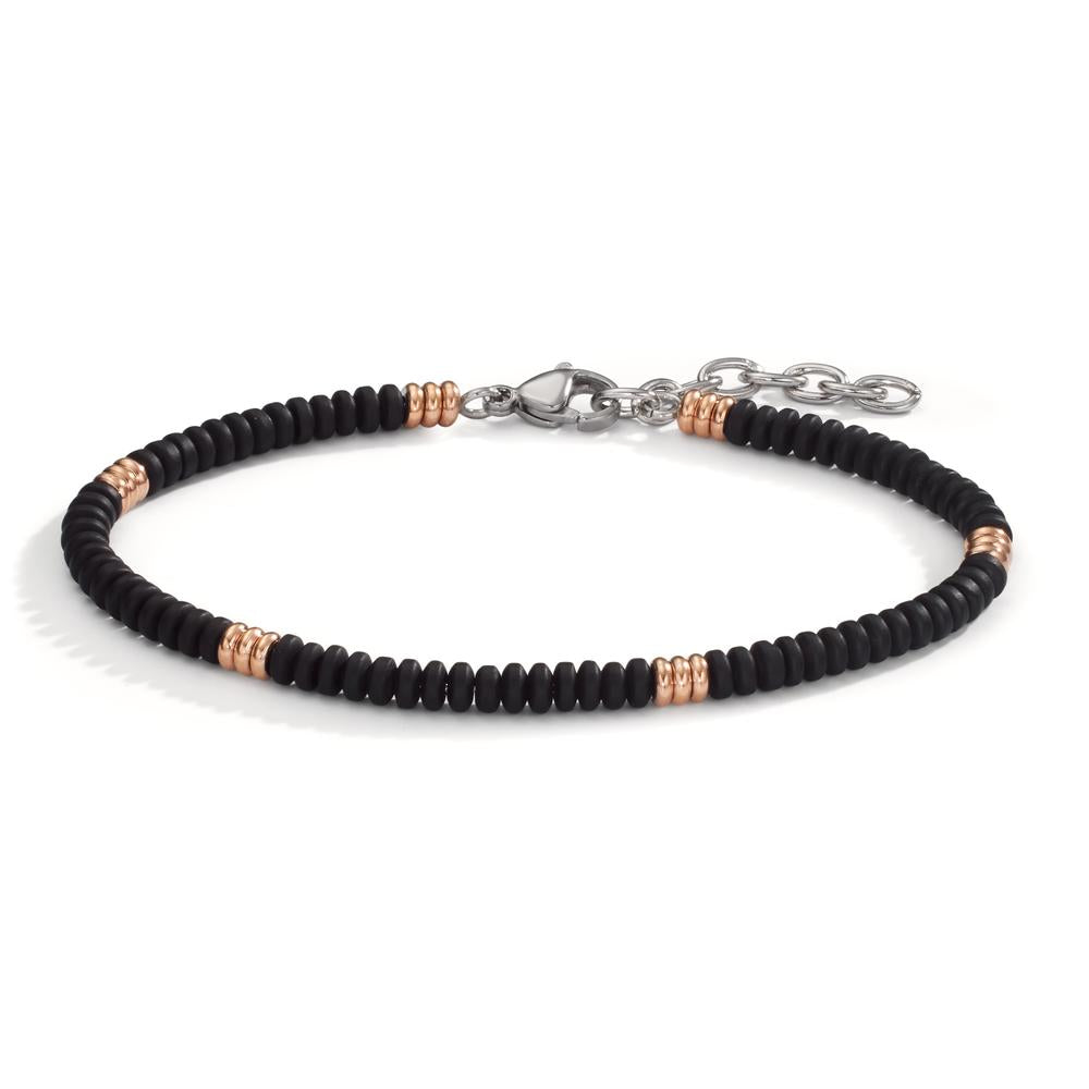 bransoletka stal nierdzewna Onyks róża Powłoka IP 19-22 cm Ø4 mm
