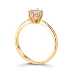 pierścionek zaręczynowy złoto żółte 750/18 K Diament laboratoryjny 0.50 ct, w-si