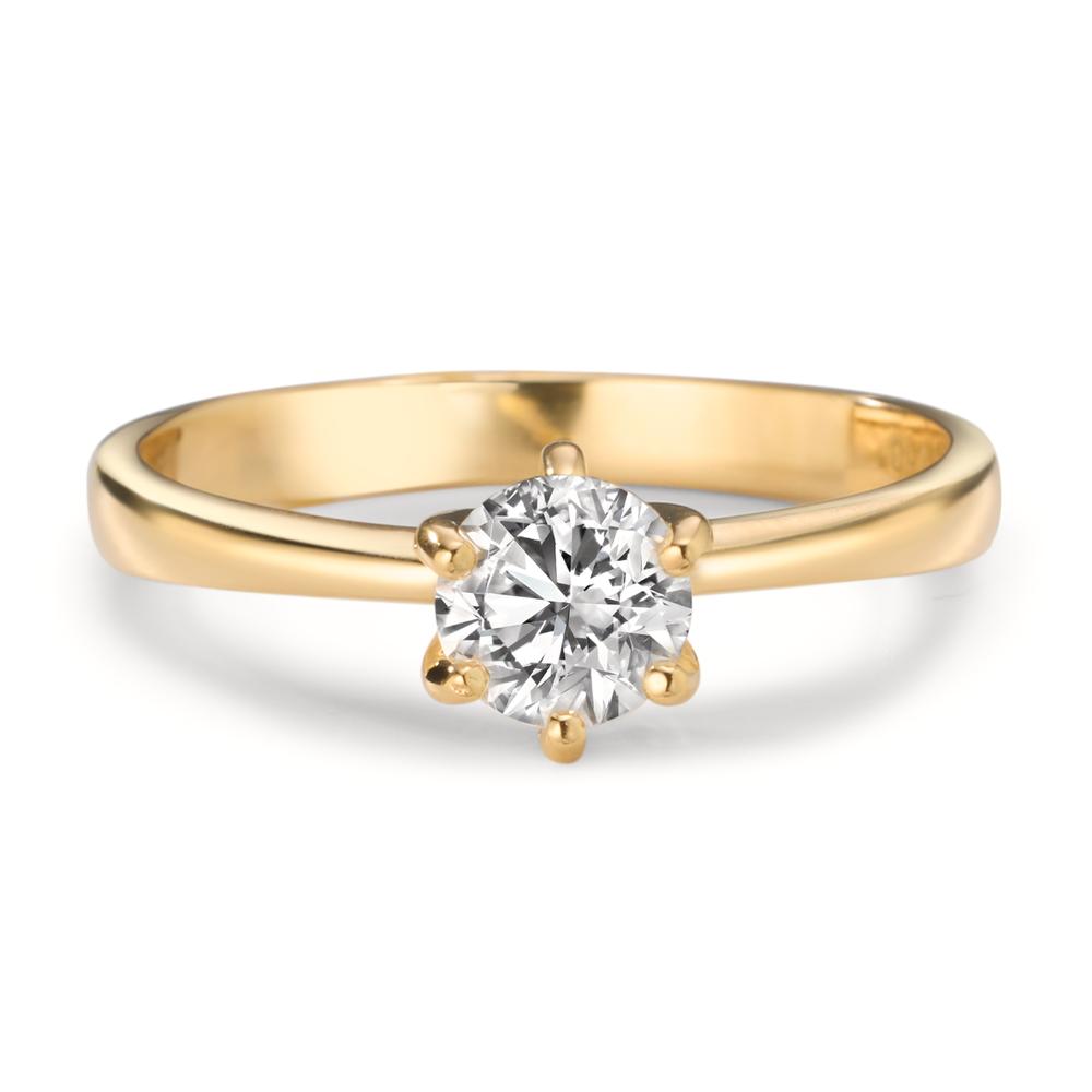 pierścionek zaręczynowy złoto żółte 750/18 K Diament laboratoryjny 0.50 ct, w-si