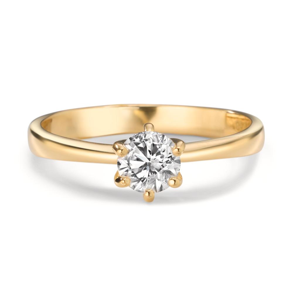 pierścionek zaręczynowy złoto żółte 750/18 K Diament laboratoryjny 0.40 ct, w-si