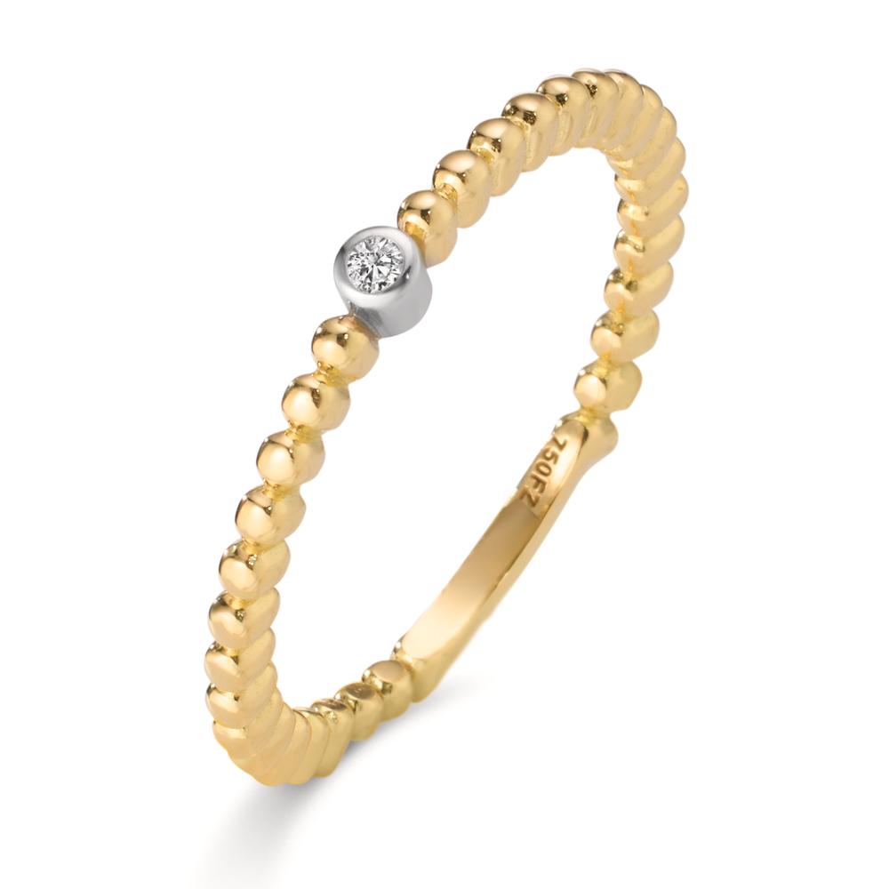 pierścionek zaręczynowy złoto żółte 750/18 K Diament laboratoryjny 0.01 ct, w-si