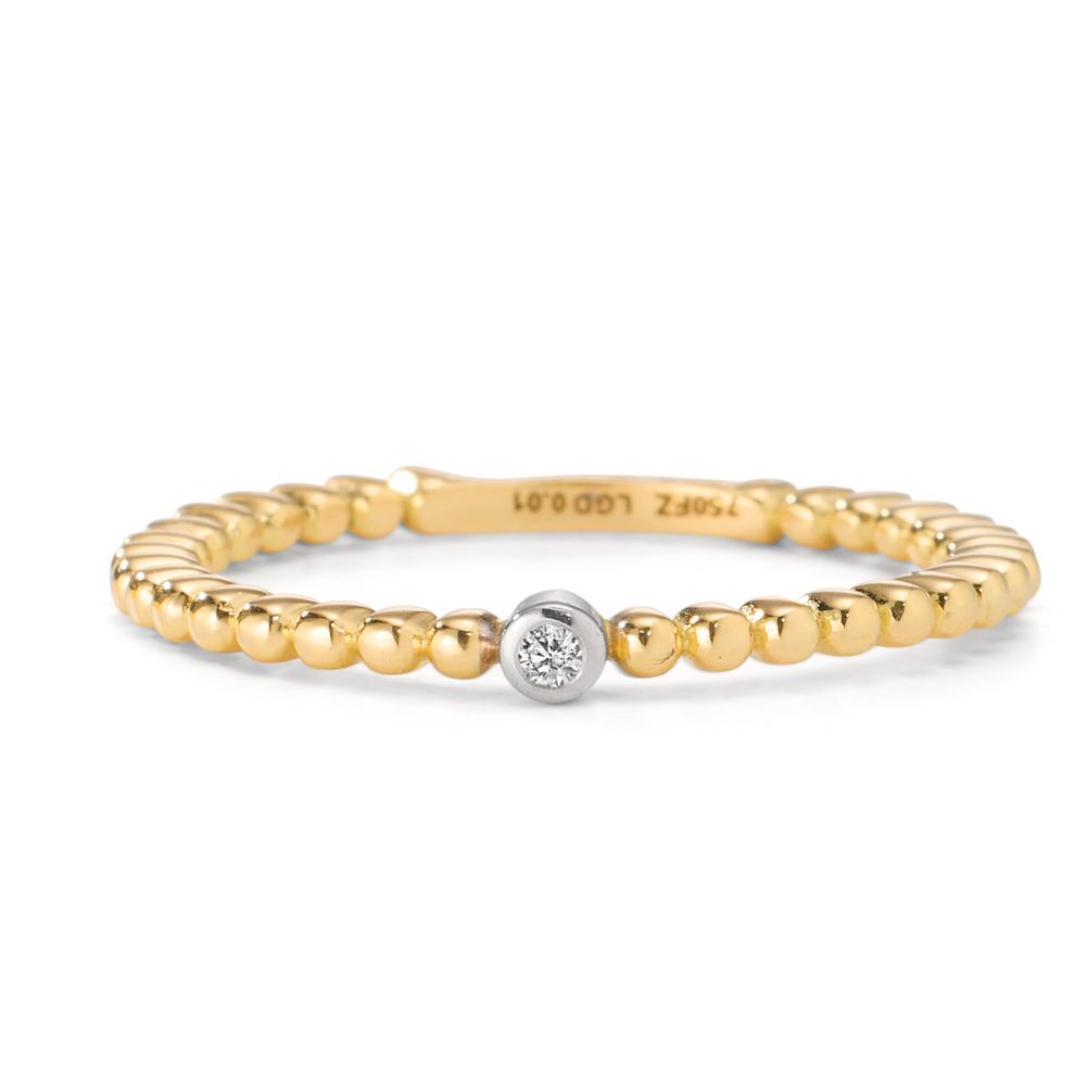 pierścionek zaręczynowy złoto żółte 750/18 K Diament laboratoryjny 0.01 ct, w-si