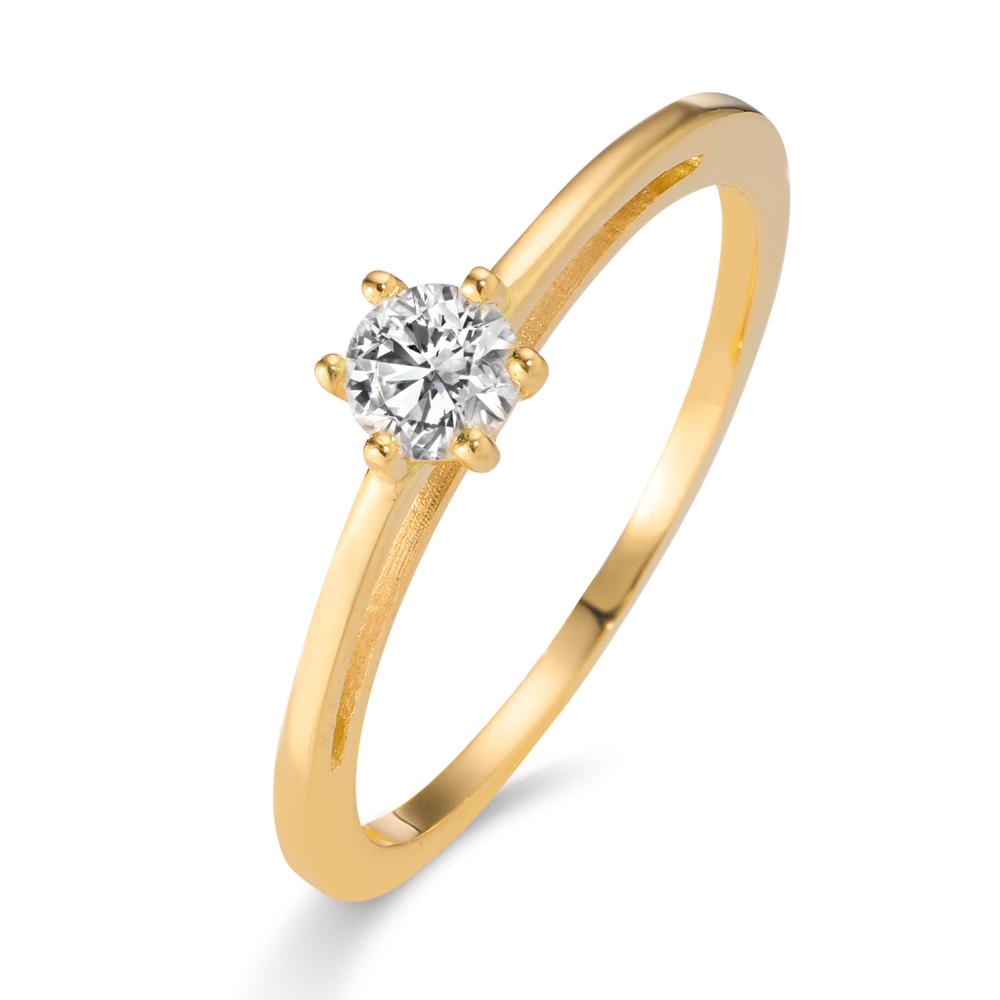 pierścionek zaręczynowy złoto żółte 750/18 K Diament laboratoryjny 0.20 ct, w-si