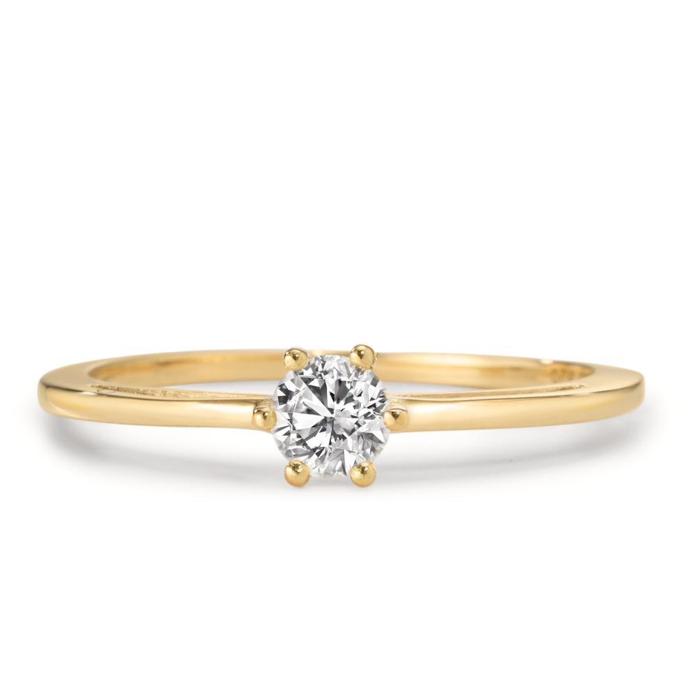 pierścionek zaręczynowy złoto żółte 750/18 K Diament laboratoryjny 0.20 ct, w-si