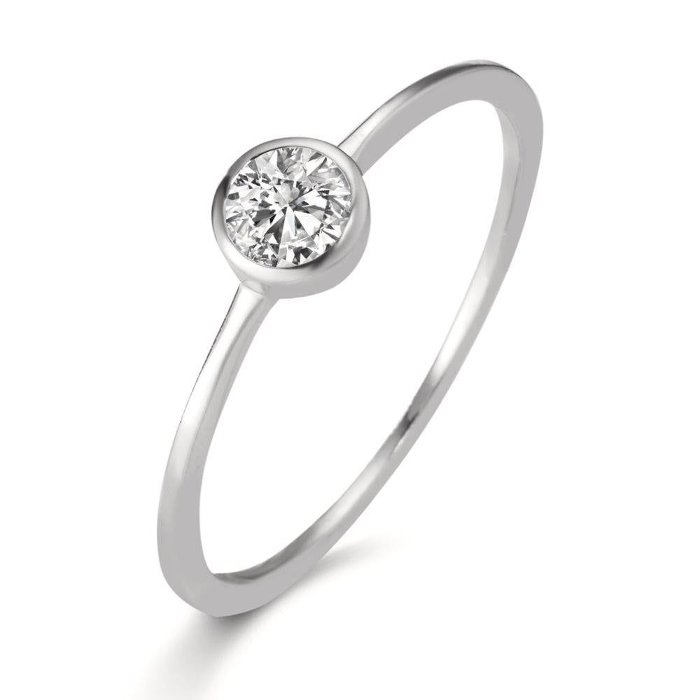 pierścionek zaręczynowy złoto białe 750/18 K Diament laboratoryjny 0.20 ct, w-si Ø4.5 mm