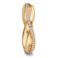 obrączka partnerska złoto żółte 750/18 K Diament 0.095 ct, 19 kamienie, w-vsi