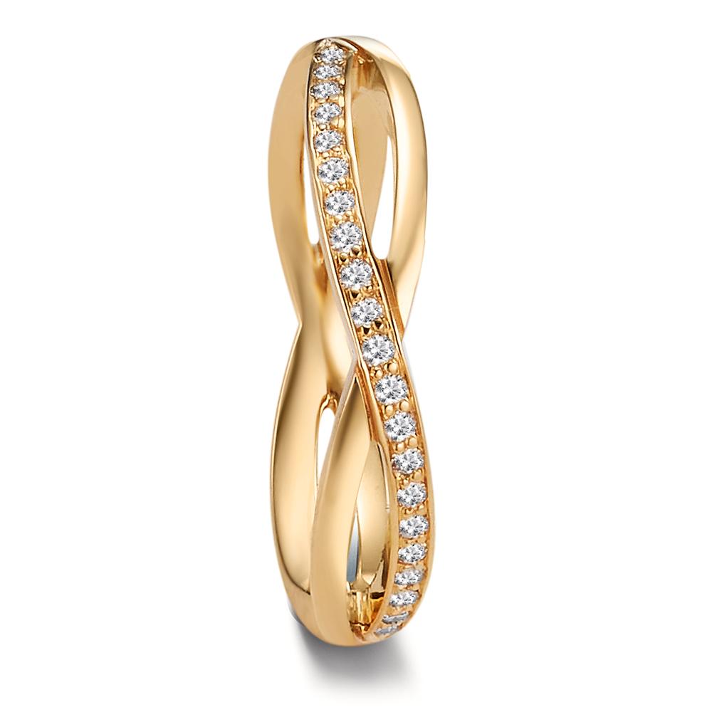 obrączka partnerska złoto żółte 750/18 K Diament 0.095 ct, 19 kamienie, w-vsi