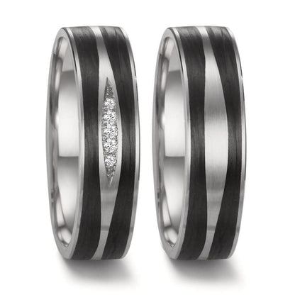 obrączka partnerska platyna 950, węgiel Diament 0.034 ct, 5 kamienie, w-si