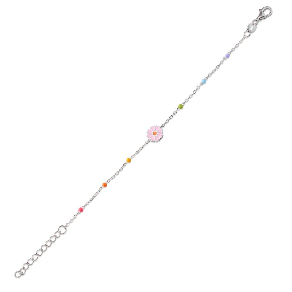 bransoletka srebro rodowany kwiat 16-19 cm