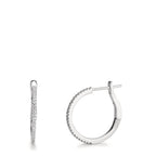 kolczyki koła zatrzaskowe złoto białe 750/18 K Diament 0.185 ct, 50 kamienie, w-si