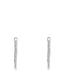 kolczyki koła zatrzaskowe złoto białe 750/18 K Diament 0.185 ct, 50 kamienie, w-si
