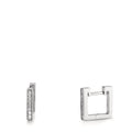 kolczyki koła zatrzaskowe złoto białe 750/18 K Diament 0.13 ct, w-si