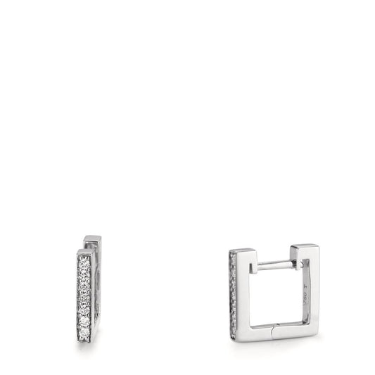 kolczyki koła zatrzaskowe złoto białe 750/18 K Diament 0.13 ct, w-si