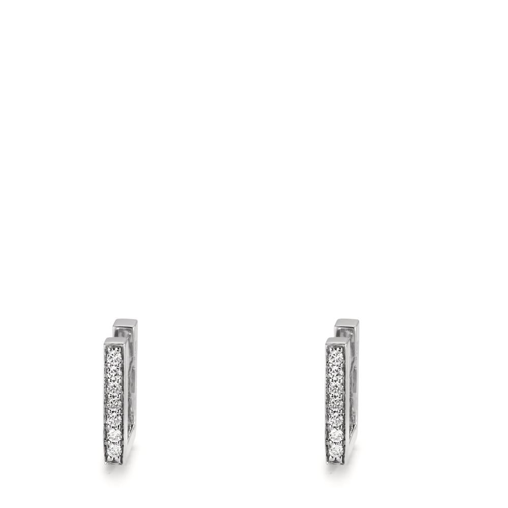 kolczyki koła zatrzaskowe złoto białe 750/18 K Diament 0.13 ct, w-si