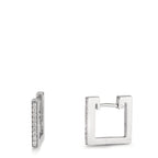 kolczyki koła zatrzaskowe złoto białe 750/18 K Diament 0.16 ct, w-si