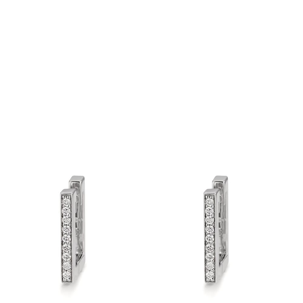 kolczyki koła zatrzaskowe złoto białe 750/18 K Diament 0.16 ct, w-si