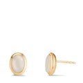 kolczyki wkrętki złoto żółte 750/18 K Opal 2 kamienie