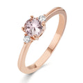 pierścionek złoto czerwone 750/18 K Morganit różowy, Diament 0.065 ct, 2 kamienie, w-si